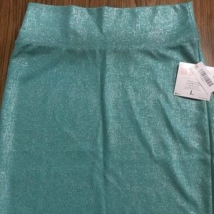 LuLaRoe Large Cassie sparkly Aqua unicorn mermaid